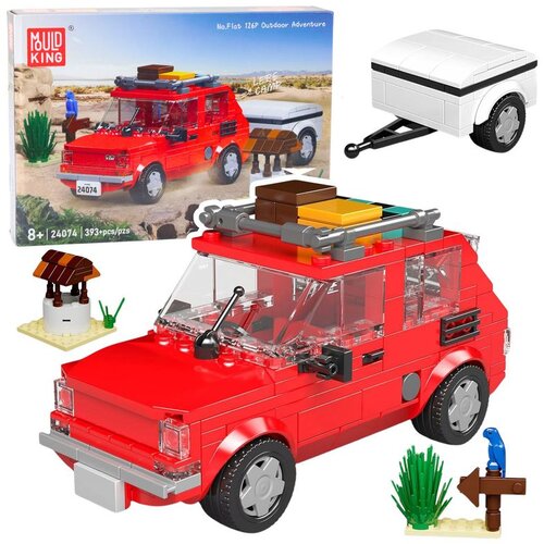  Set građevinskih kockica Automobil Fiat 126 Maluch s prikolicom 393 dijela. Cene