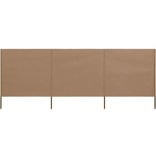 vidaXL Vjetrobran s 3 panela od tkanine 400 x 80 cm smeđe-sivi Cijene