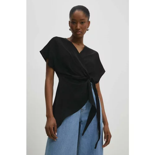 Answear Lab Bluza za žene, boja: crna, bez uzorka