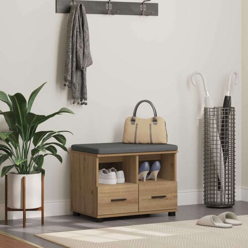  Haldna klop z blazino s predalom Umetni hrast 60 x 38 x 46 cm, (5000155651) Cene