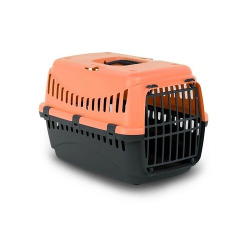 MP BERGAMO gipsy transporter za ljubimce sa plastičnim vratima, 58x38x38cm, narandžasto-crni Cene