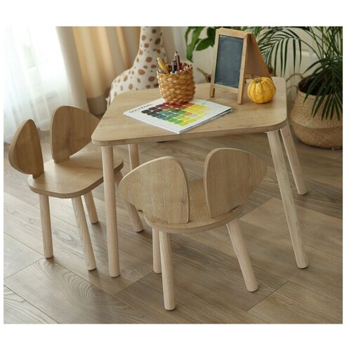 Hanah home Dječiji set Mickey Set od dvije stolice, Sto i 2 stolice, Bež Cijene