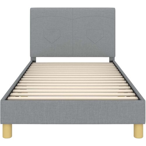  Krevet za djecu s uzglavljem Svijetlo siva 90 x 190 cm tkanina Slike
