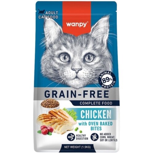 WANPY Suva hrana za mačke Grain Free, Piletina, 1,5kg Slike