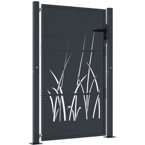 vidaXL Vrtna vrata antracitna 105x155 cm jeklena dizajn trave, (21040226) Cene
