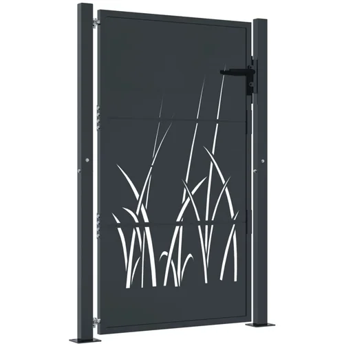 vidaXL Vrtna vrata antracitna 105x155 cm jeklena dizajn trave, (21040226)