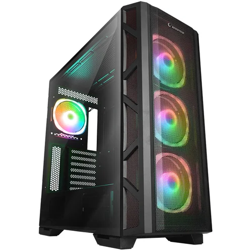 Rampage Kućište gaming MASTER Mesh Tempered Glass Vertical VGA Holder 4*ARGB Fan Hub E-ATX