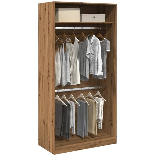 vidaXL Garderobna omara artisan hrast 100x50x200 cm inženirski les Cene