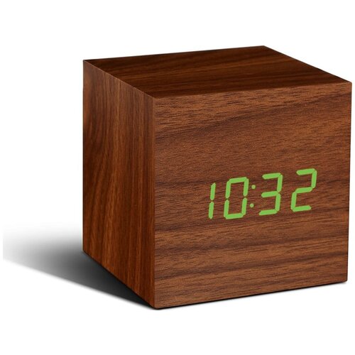 Gingko smeđa budilica sa zelenim led zaslonom brick click clock Slike