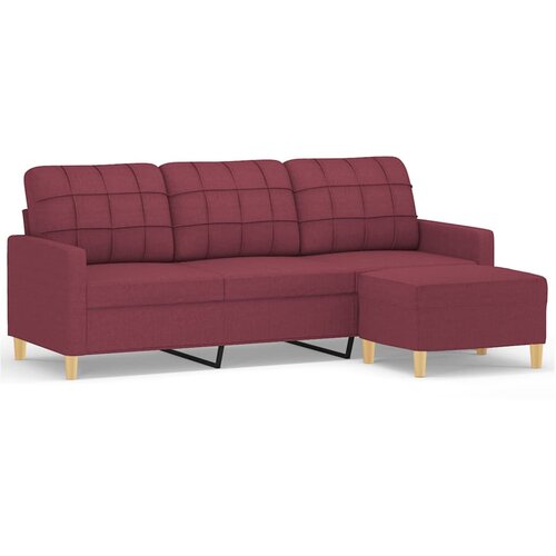Maison Chic kavč - Sofa - Kanape trosed s stolčkom za noge vinsko rdeč 180 cm blago, (21727744) Cene