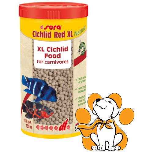 Sera cichlid Red XL Hrana Za Veće Ciklide, Granule, 330g Slike