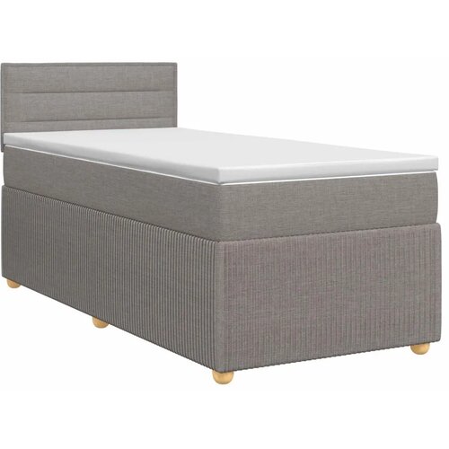  Boxspring krevet s madracem Sivosmeđa 100 x 200 cm Tkanina - Sivosmeđa 100 x 200 cm Dizajn linija Slike
