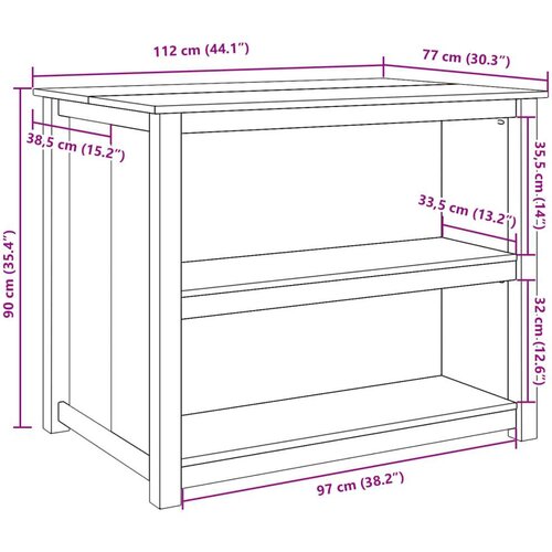 vidaXL Kuhinjska omarica Panama 112x77x90 cm trdna borovina Cene
