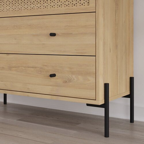 Marckeric Niska komoda u dekoru hrasta u prirodnoj boji 90x80 cm Mayra &amp;ndash; Slike