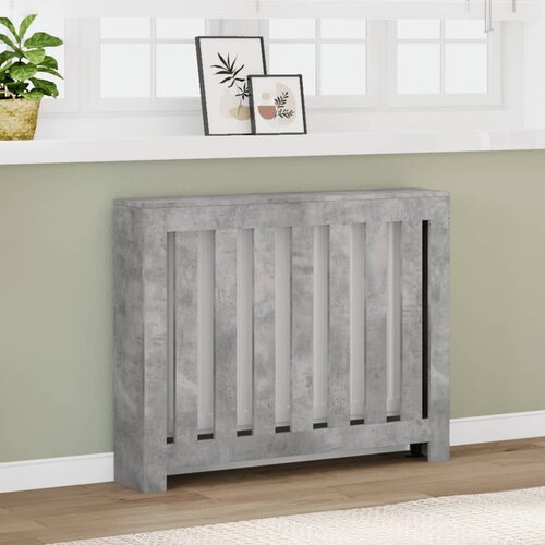 vidaXL Pokrov za radiator betonsko siv 104x20x82 cm inženirski les Cene
