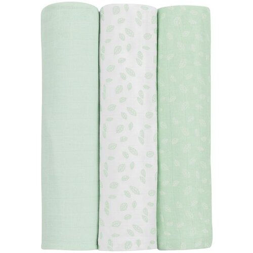 Kikka Boo Pelene od muslina set 3 pcs 100x100 Leaves Mint Cene