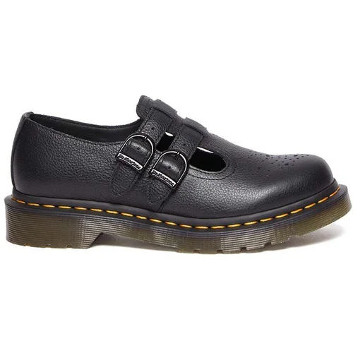 Dr. Martens Kožne cipele 8065 Mary Jane za žene, boja: crna, ravni potplat, DM30692001