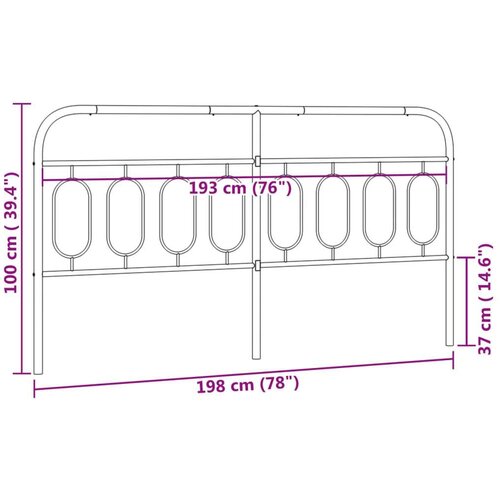  Metalno uzglavlje crno 193 cm Slike