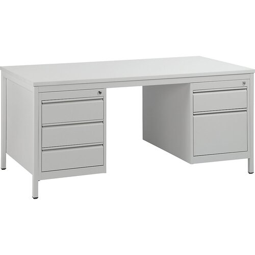 eurokraft basic pisalna miza za delovne mojstre, svetlo siva, predali 4 x 140 mm, 1 x 280 mm, šxg 1600 x 800 mm Cene