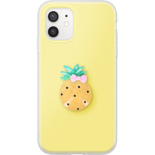 AVIZAR Ovitek za iPhone 12 / 12 Pro s 3D motivom ananasa in dvignjenim robom, Rumena, (5000274964) Cene
