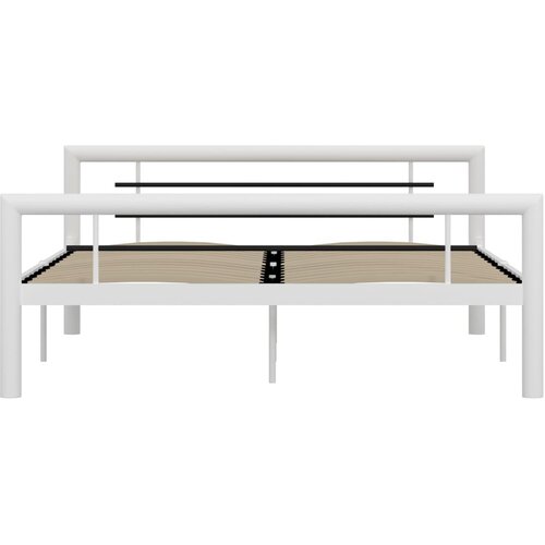  Okvir za krevet bijelo-crni metalni 160 x 200 cm Slike
