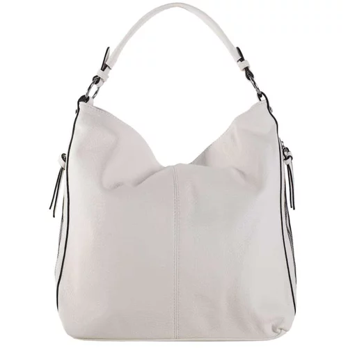 Fashion Hunters White roomy shoulder bag made of ecological leather