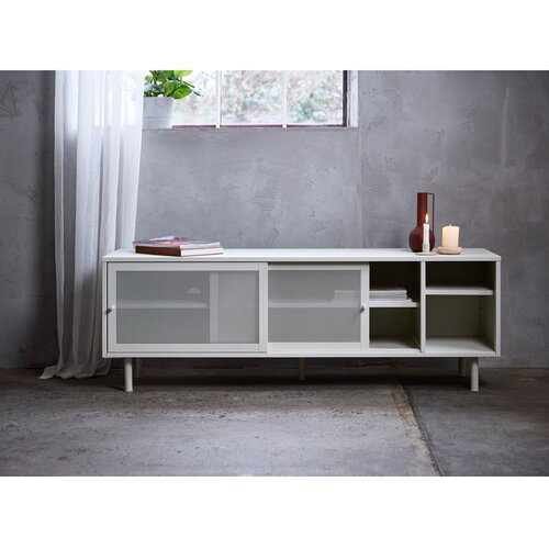 Unique Furniture Bela kovinska TV omarica 160x55 cm Veep &amp;ndash; Slike