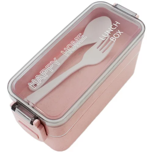  Prijenosna lunch box posuda za hranu 750 ML + dodaci ružičasta