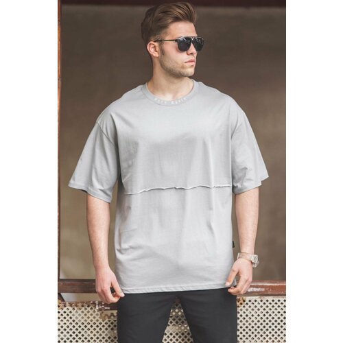 Madmext Men's Gray Oversized Printed T-Shirt 5250 Slike