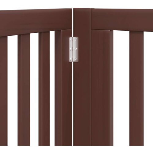  Vrata za pse s vrata&amp;scaron;cima 10 panela sklopiva 800 cm drvo topole Smeđa 80 x 90 x 2 cm Slike