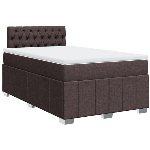 vidaXL Box spring postelja z vzmetnico temno rjav 120x200 cm blago, (21306969) Cene