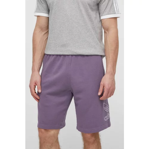 Adidas Bombažne kratke hlače vijolična barva, IR8003