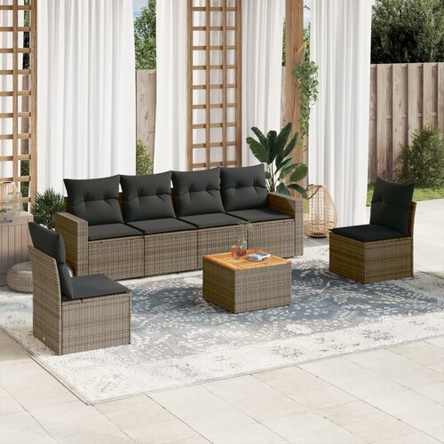 vidaXL 7-dijelni set vrtnih sofa sivi od poliratana Cijene