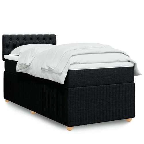 vidaXL Box spring postelja z vzmetnico črna 100x200 cm blago Cene