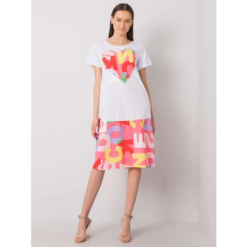 Italy Moda Dress-DHJ-SK-13119.26P-White-Pink Cene