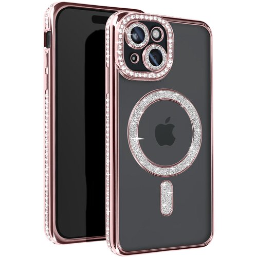 AVIZAR diamond case za iphone 15 zaščita magsafe contour strass, šampanjec roza, (5000012714) Cene