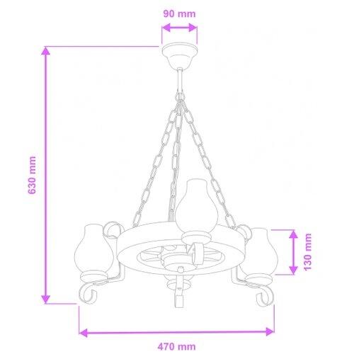  Brilagi - Luster na lancu ROATA 3xE14/40W/230V bukva/orah Slike