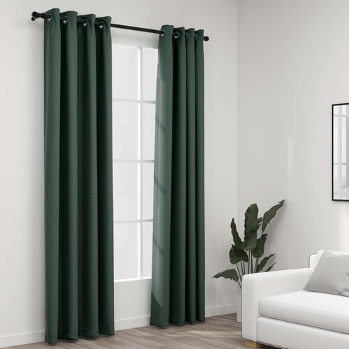 vidaXL Zavjese za zamračivanje s prstenima 2 kom zelene 140 x 225 cm Cijene