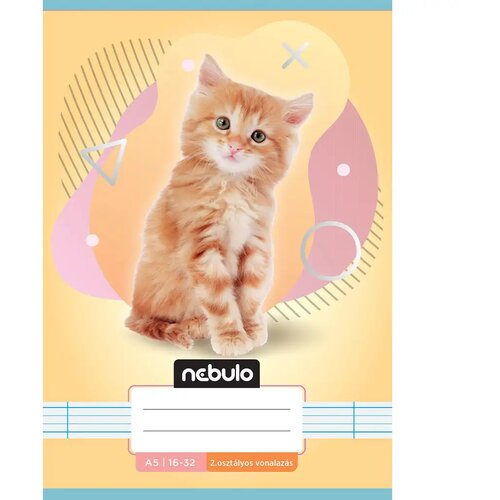 NEBULO spajalica bilježnica za 2. razred, A5, 16-32, s linijama - s mačkama Cijene