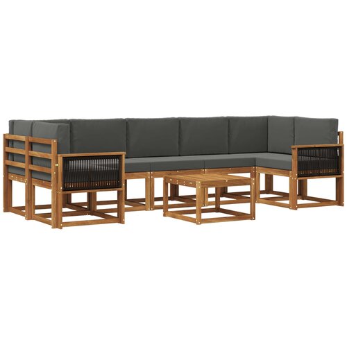 vidaXL Zunanja garnitura za sedenje 6 pcs Naravna in antracitna, (5000281801) Cene