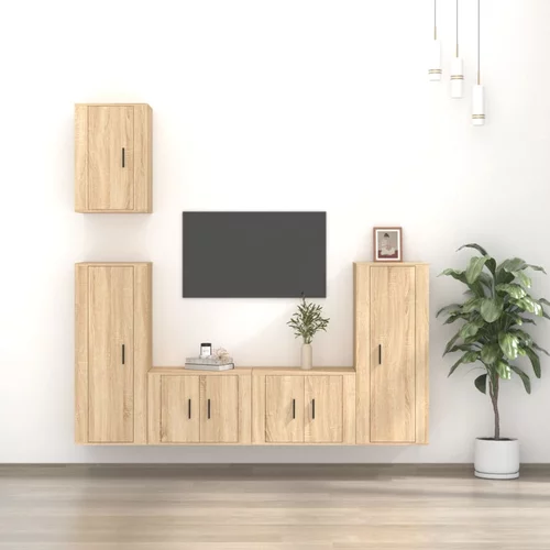  5-dijelni set TV ormarića boja hrasta sonome konstruirano drvo