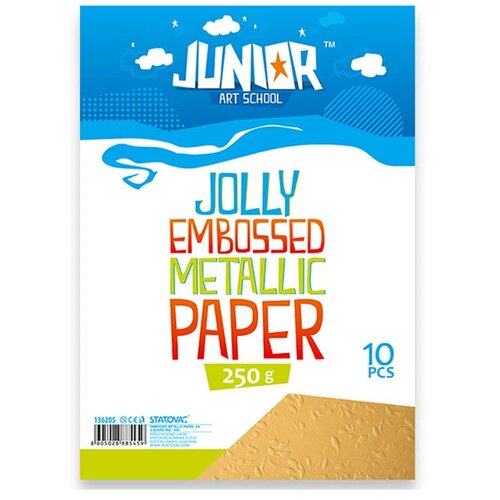 Junior jolly Embossed Metallic Paper, papir metalik reljefni, A4, 250g, 10K, odaberite Zlatna Slike