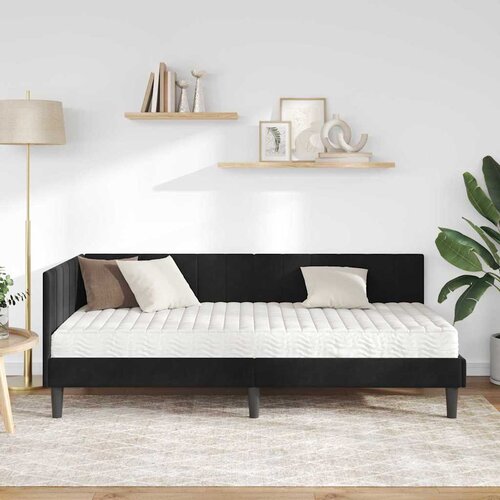  Kutni krevetni okvir s madracem 2 kom. Crna 100 x 200 cm Bar&amp;scaron;un Slike