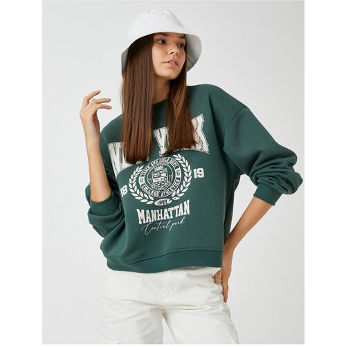 Koton Sweatshirt - Green - Relaxed fit Slike