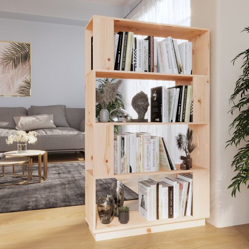 VidaXL knjižna omara/pregrada 80x25x132 cm trdna borovina Slike