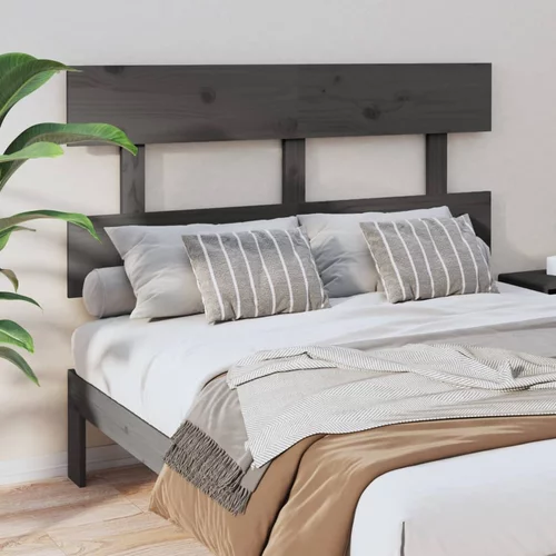  Uzglavlje za krevet sivo 124 x 3 x 81 cm od masivne borovine