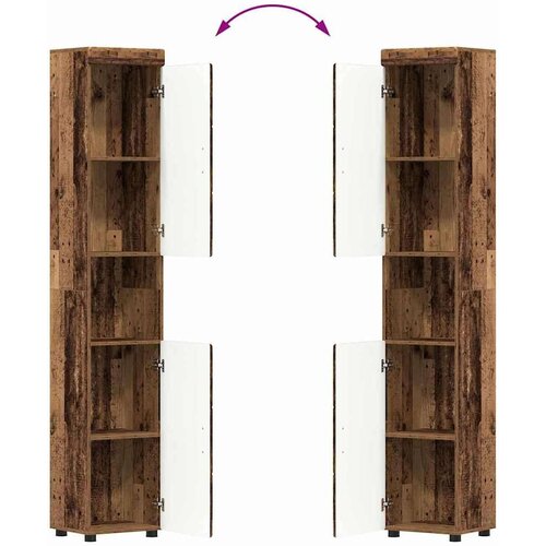 VidaXL kupaonski ormar staro drvo 37 x 31.5 x 203 cm konstruirano drvo Slike