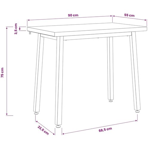  90 x 55 x 75 cm Čvrsto drvo akacije Prirodna i bijela - Prirodna i bijela 90 x 55 x 75 cm Četvrtasto Slike