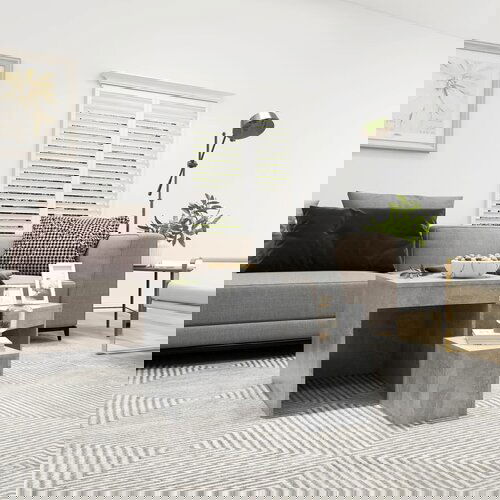 The Living Store Komplet mizic 3-delni betonsko siv konstruiran les - Miza, (21421467) Slike
