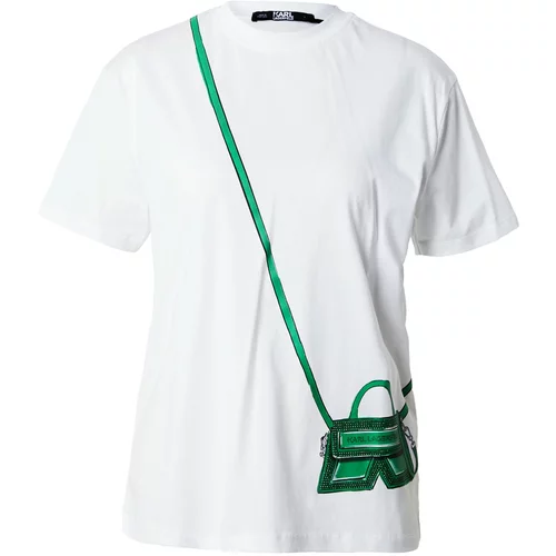 Karl Lagerfeld Majica 'IKON' zelena / bijela